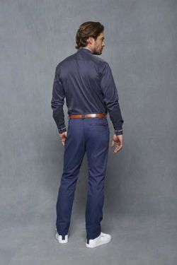 Camisa Cuello Mao Hombre Marino