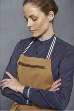 Camisa Cuello Mao Mujer Marino