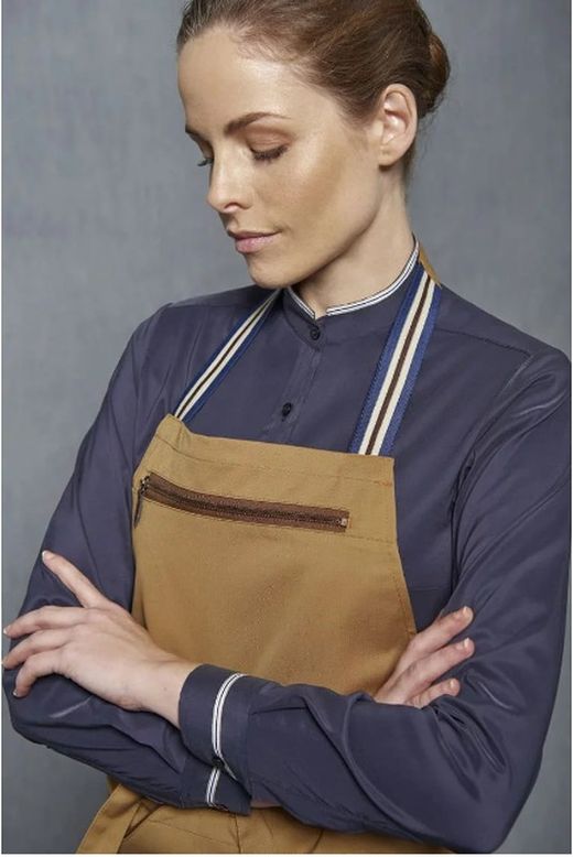 Camisa Cuello Mao Mujer Marino