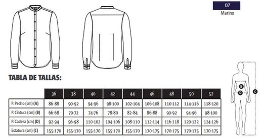 Camisa Cuello Mao Mujer Marino