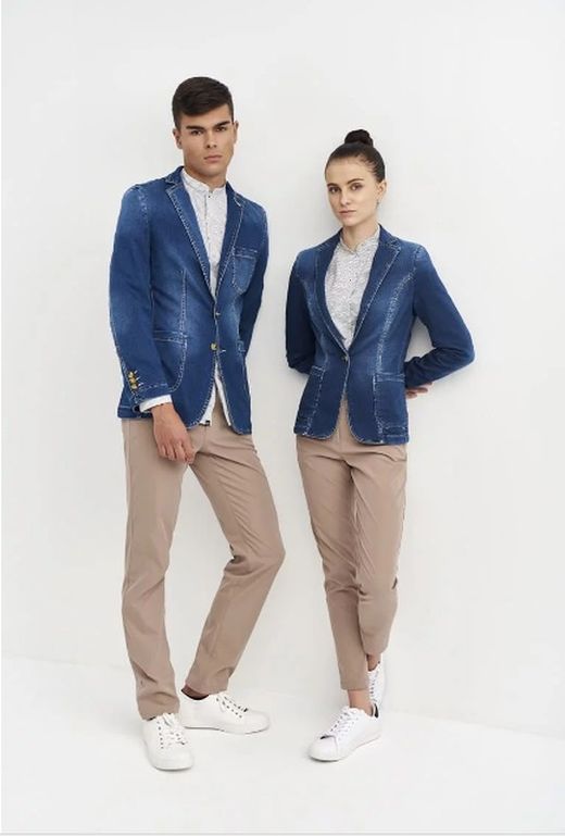 Camisa Estampada Cuello Mao Hombre