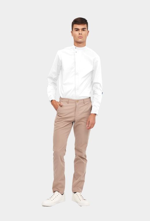 Camisa Hombre cierre inclinado blanco o azul