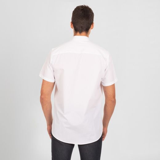 Camisa hombre manga corta cuello mao negro o blanco