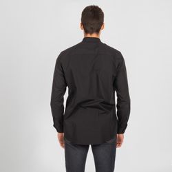 Camisa hombre manga larga cuello mao negro o blanco