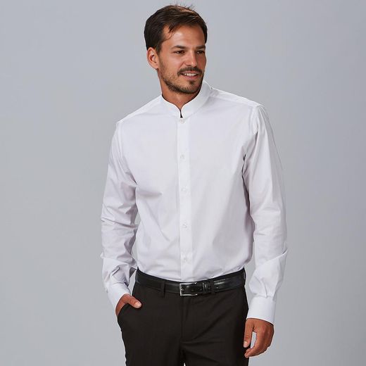 Camisa Hombre Serene Cuello Mao Slim Fit