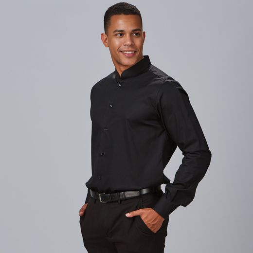 Camisa Hombre Serene Cuello Mao Slim Fit