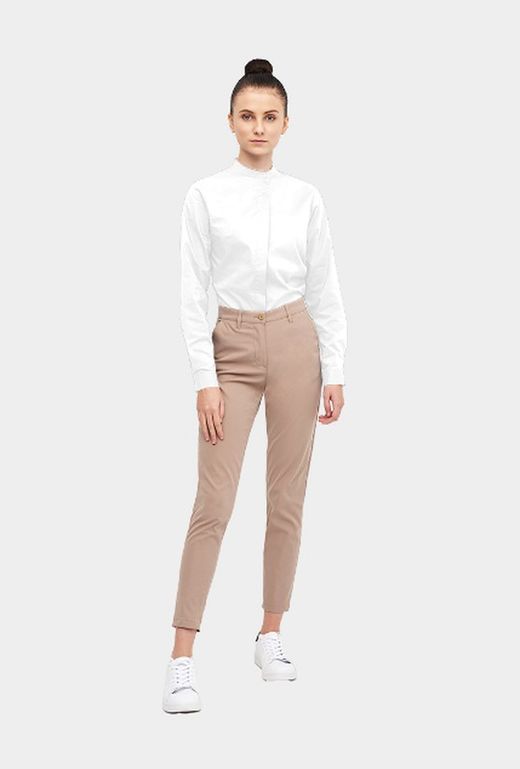 Camisa Mujer cierre inclinado blanco o azul