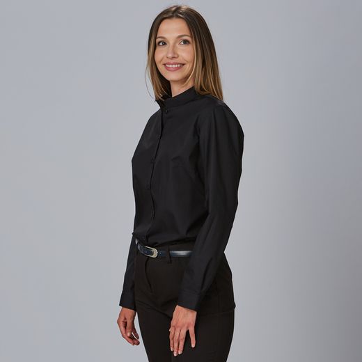 Camisa Mujer Serene Cuello Mao Manga Larga