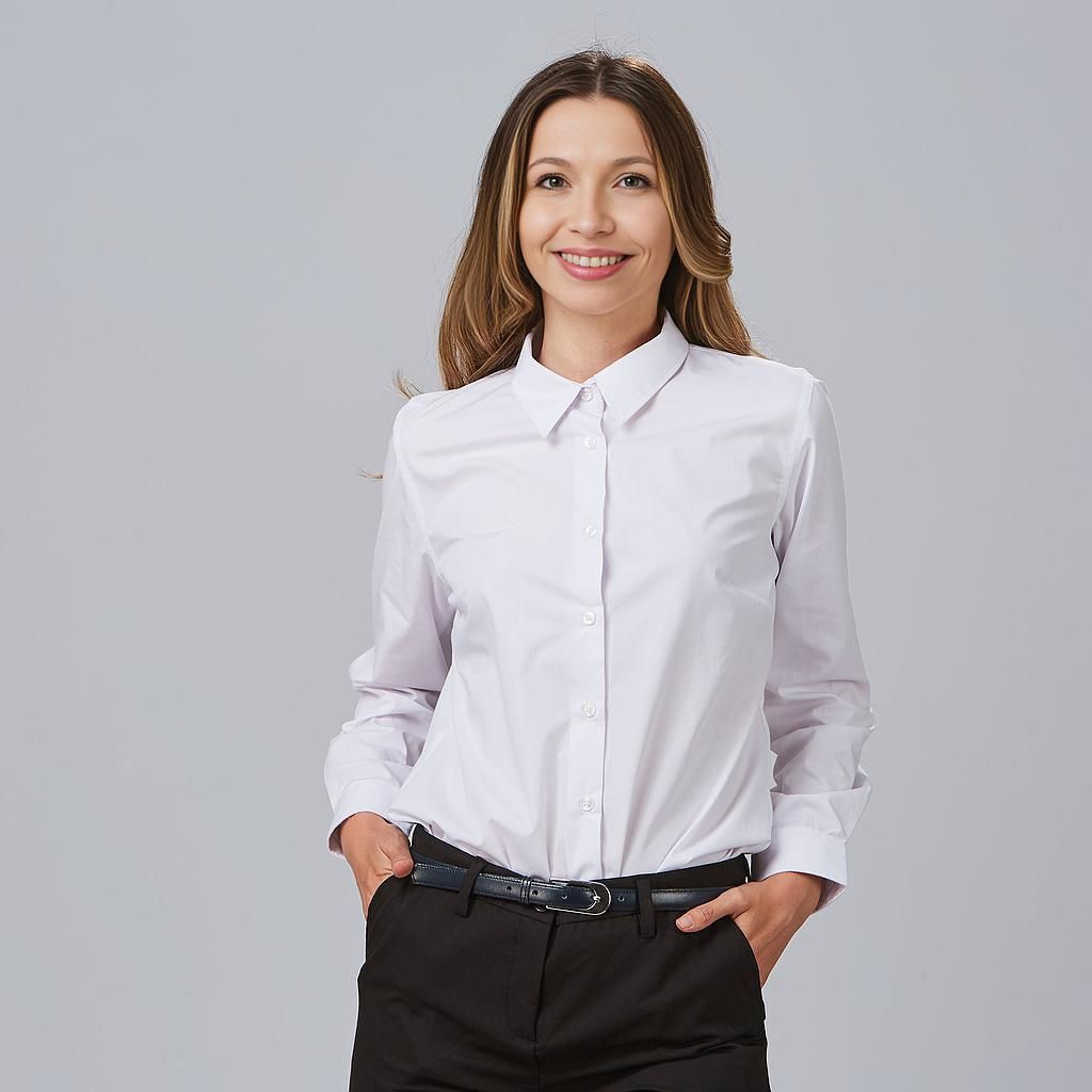 Camisa Mujer Serene Elástica Manga Larga Blanco / 2XL