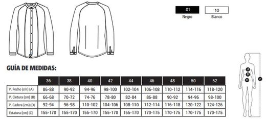 Camisa Punto Mujer negro o blanco
