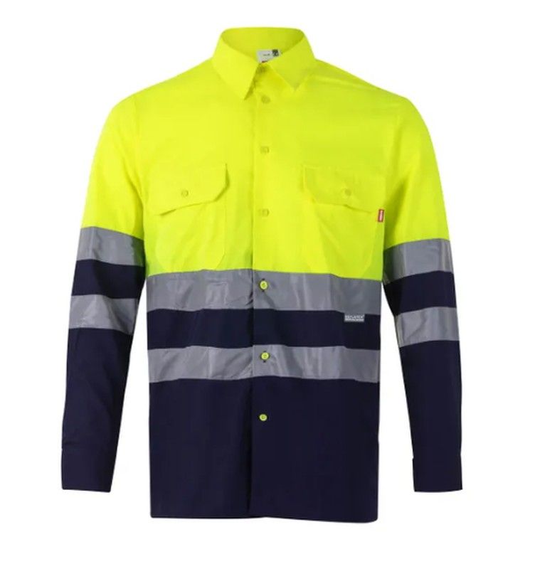 T-shirt haute visibilité à manches longues combiné de couleur