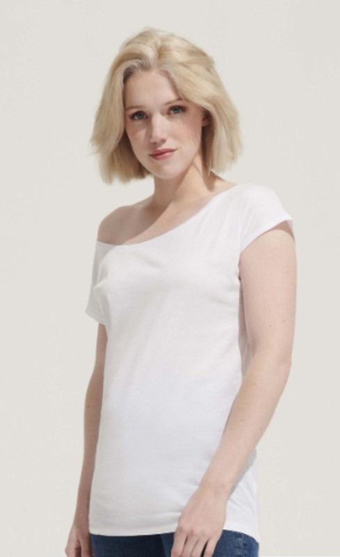 mercenario Bajo cavidad Camiseta mujer manga corta algodón, especial textil publicitario — Global  Uniformes