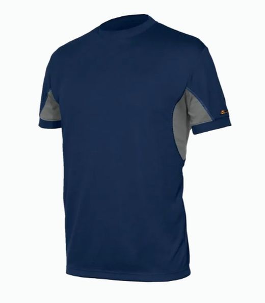 Camiseta técnica manga corta en gris o azul