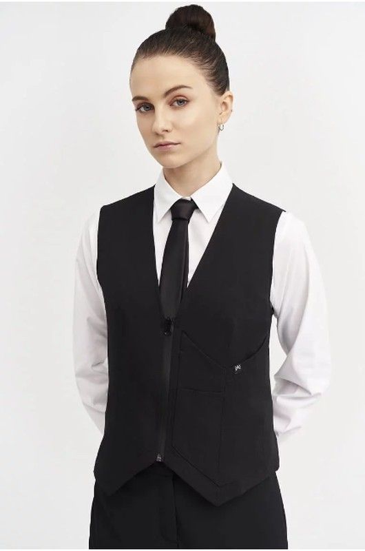 Chaleco con Cremallera Slim Fit para mujer, color negro, marca