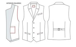 Chaleco hombre cuello solapa