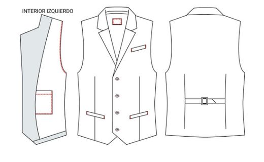 Chaleco hombre cuello solapa