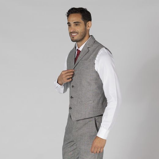 Chaleco hombre cuello solapa