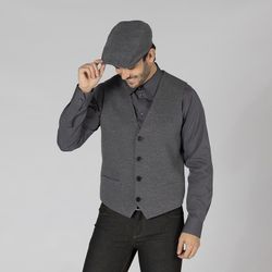 Chaleco hombre gris jaspeado