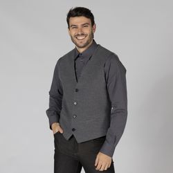 Chaleco hombre gris jaspeado