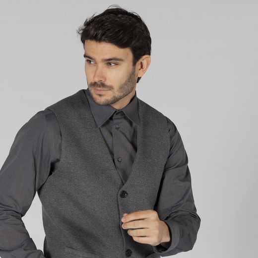 Chaleco hombre gris jaspeado