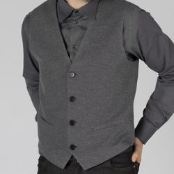 Chaleco hombre gris jaspeado