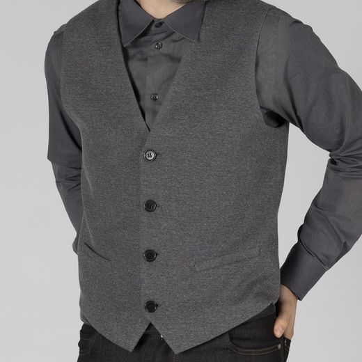 Chaleco hombre gris jaspeado