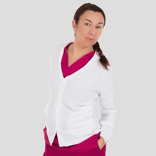Chaqueta botones mujer blanco