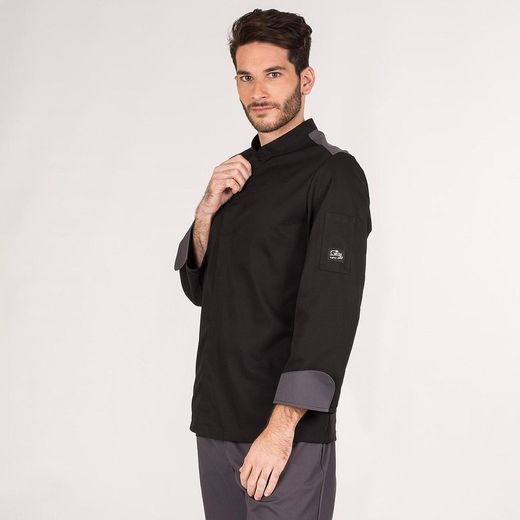 Veste de cuisine pour homme en noir ou blanc