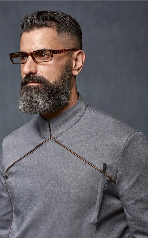 Chaqueta cocina hombre gris