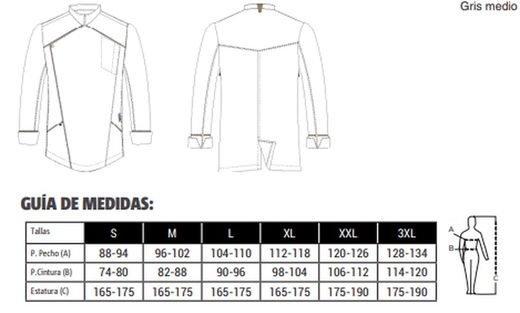 Chaqueta cocina hombre gris