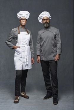 Chaqueta cocina hombre gris