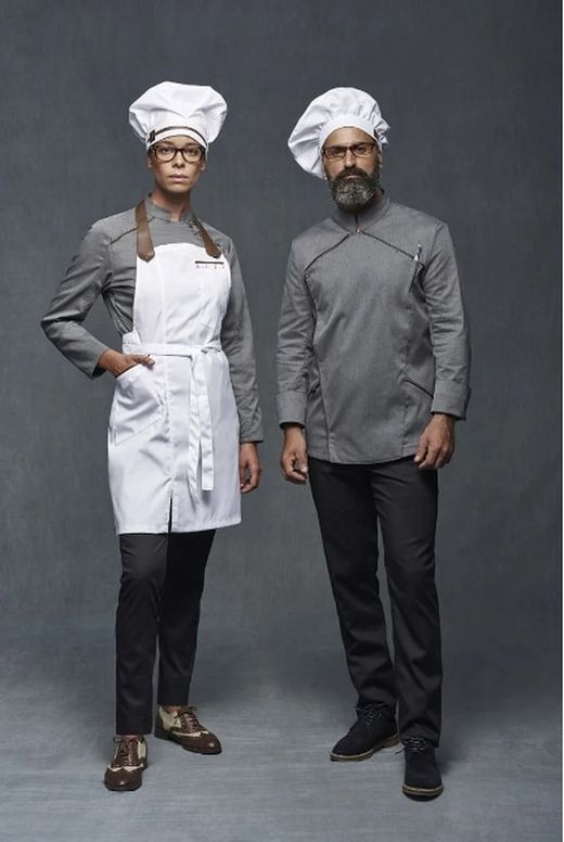 Chaqueta cocina hombre gris