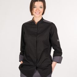 Veste de cuisine pour femme en noir ou blanc