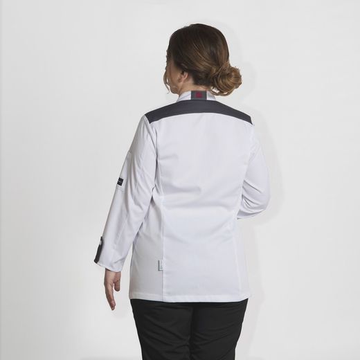 Veste de cuisine pour femme en noir ou blanc