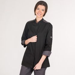 Veste de cuisine pour femme en noir ou blanc