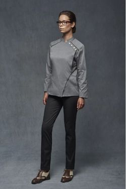 Veste de cuisine femme grise