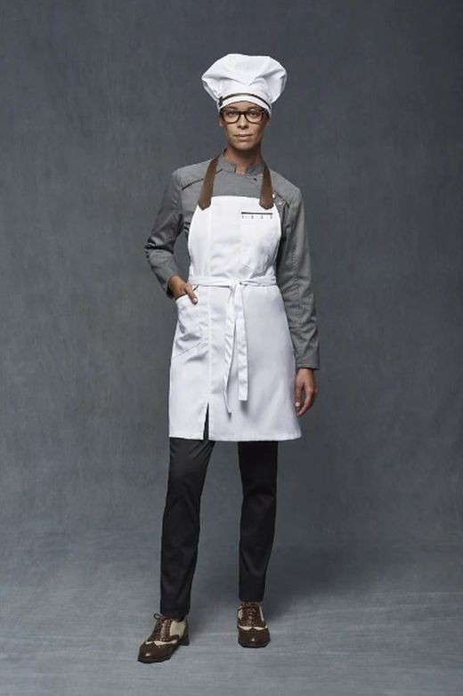 Veste de cuisine femme grise