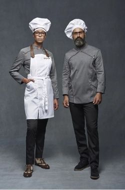 Veste de cuisine femme grise
