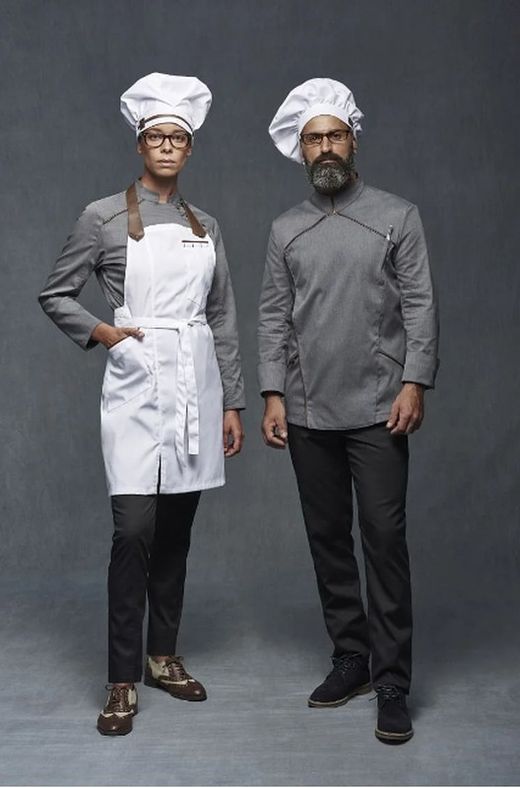 Veste de cuisine femme grise