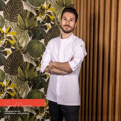 Veste de cuisine unisexe blanche Tyr