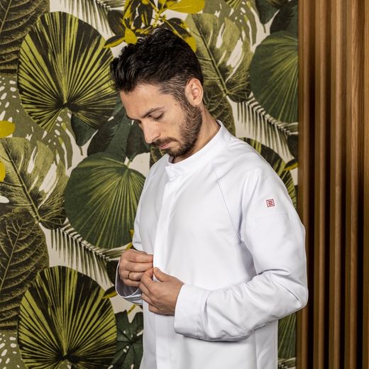 Veste de cuisine unisexe blanche Tyr