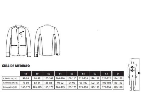 Chaqueta Cuello Tirilla Cruzado hombre blanco