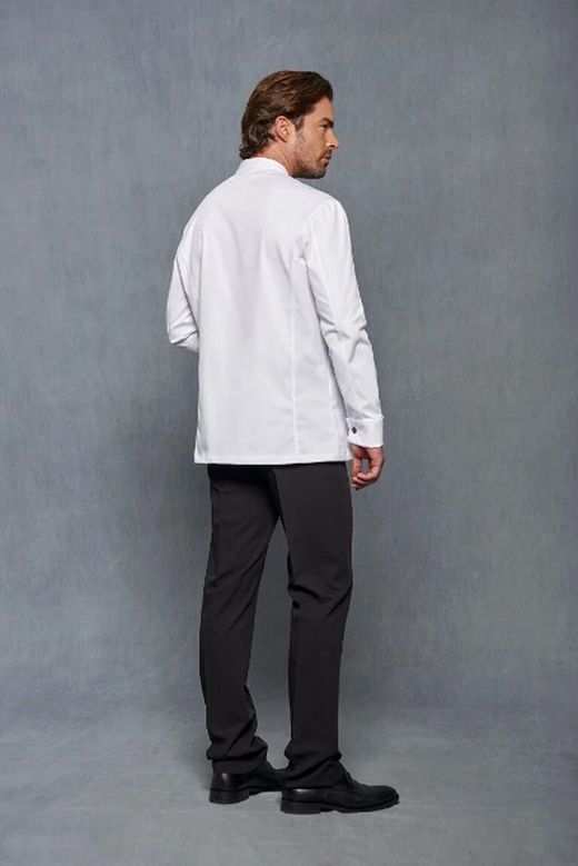 Chaqueta Cuello Tirilla Cruzado hombre blanco