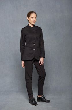 Chaqueta Cuello Tirilla Cruzado Mujer