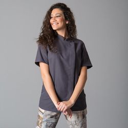 Veste de cuisine colorée à manches courtes pour femme