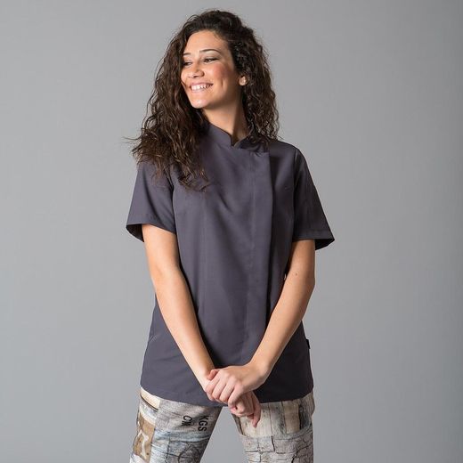 Veste de cuisine colorée à manches courtes pour femme