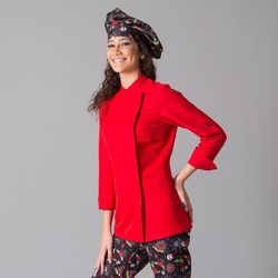 Veste de cuisine femme colorée à manches longues