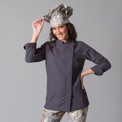Veste de cuisine femme colorée à manches longues