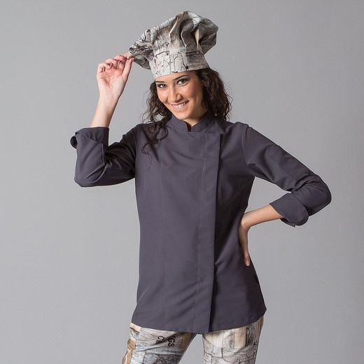 Veste de cuisine femme colorée à manches longues
