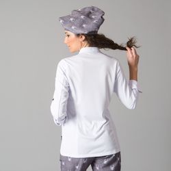 Veste de cuisine femme colorée à manches longues